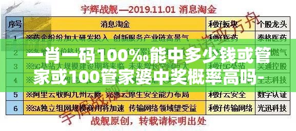 一肖一码100‰能中多少钱或管家或100管家婆中奖概率高吗-典型释义、专家解析解释与落实?小心误导宣传风险